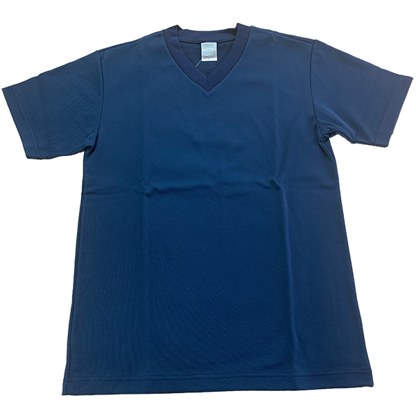 V首半袖無地Tシャツ（ネイビー）
