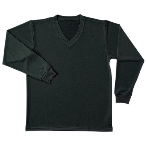 V首インナー長袖シャツ (ブラック)