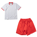 【スタートセット】ヤンガー（Younger）半袖ゲームシャツ（レッド×ホワイト）＋シルキーゲームパンツ　マーク無　(レッド)送料込み・同梱不可【予約販売】