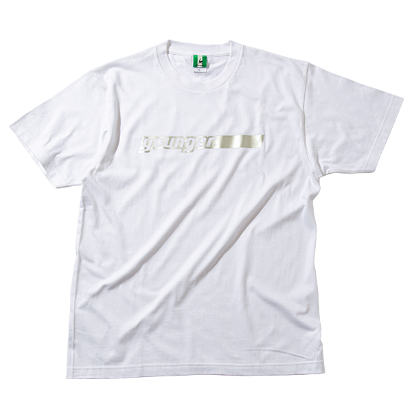 【公式ショップ限定】ヤンガー（Younger）ロゴＴシャツＢ(ホワイト×シルバー）【メール便可】