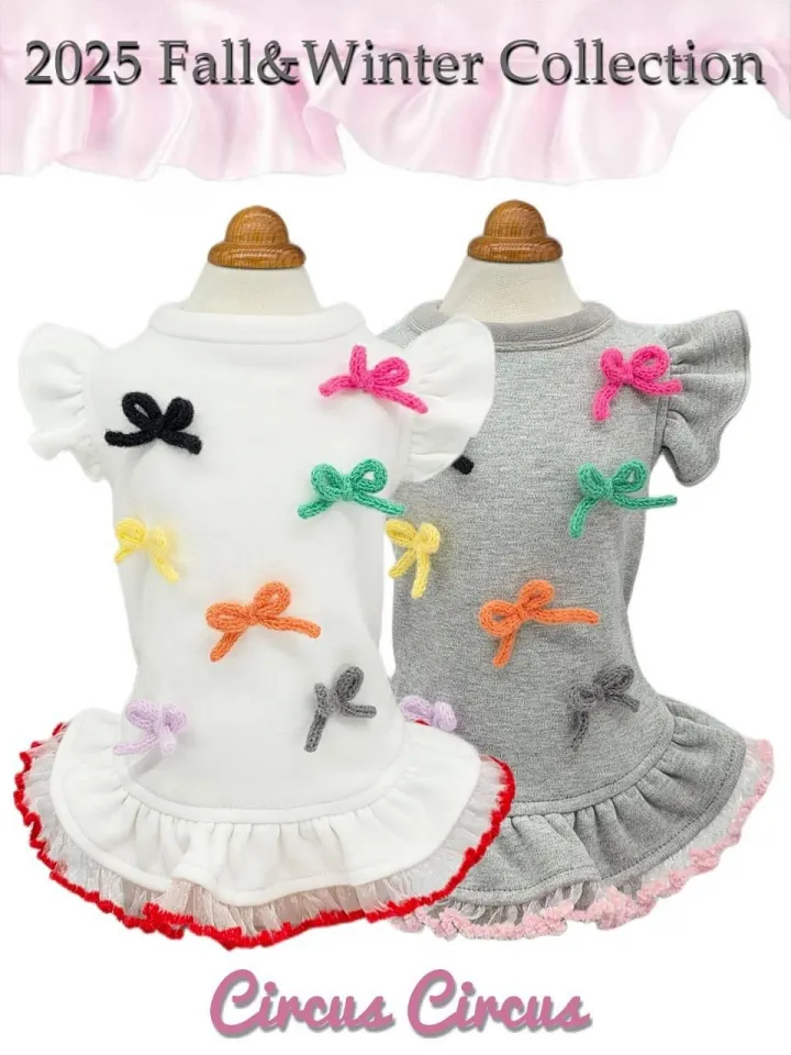 犬服・アクセサリー MOMO 犬服 スモッキング刺繍のリバティプリントドレス グレンジェイド柄