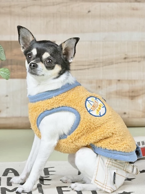 ディーズチャット D S Chat ワッペンボアベスト 犬服 犬グッズ かっこいい おしゃれ カジュアル A W