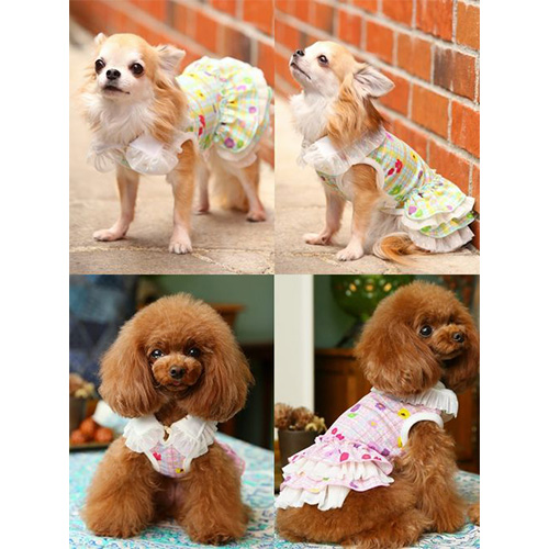 ゴッドピバ GodPiva COOL フラワー ツイード ワンピース 【犬服 犬