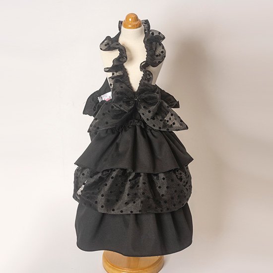 ハンドメイド犬服【lulu】 ルルドール ストライプシフォンワンピース 【 Luludoll 犬グッズ