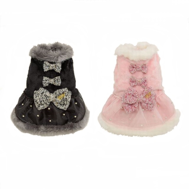 新品】きゃんナナ ファーワンピース ピンク S+M （楽天市場】犬