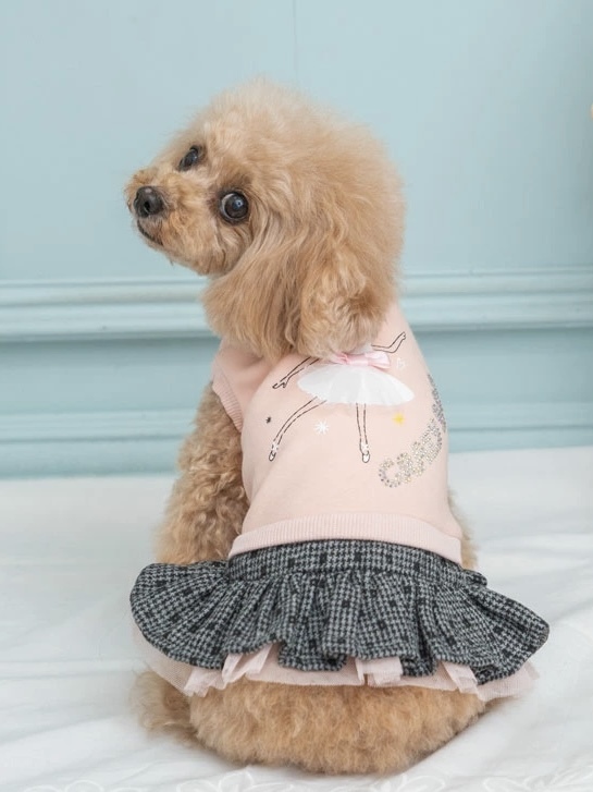 あじさい柄 フリル 犬服 ドレス Marvel マルベル S（Marvel