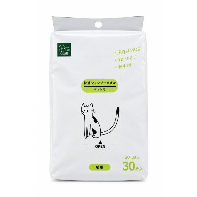 Aitep　快適シャンプータオル　猫用　30枚入