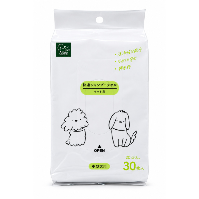 Aitep 快適シャンプータオル 小型犬用 30枚入