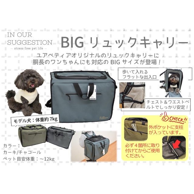 IOS　BIGリュックキャリー　チャコール