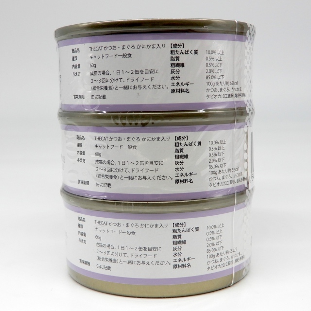 THECAT　ミニ缶　かつお・まく?ろ　かにかま入り　60g x 3缶