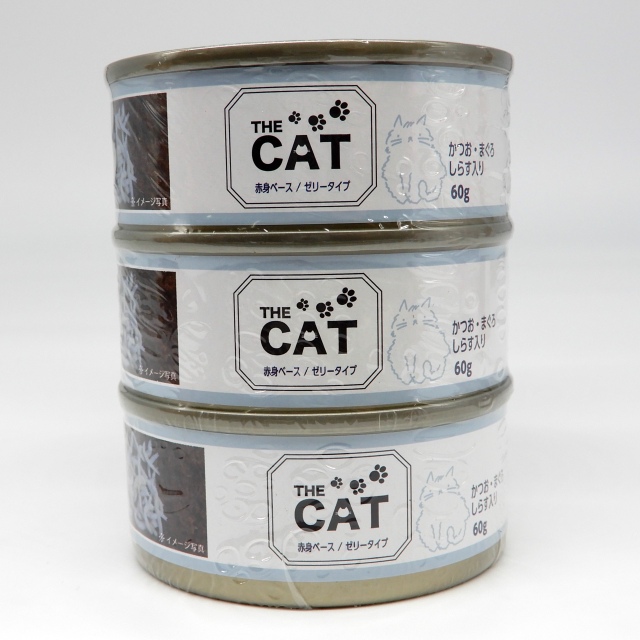THECAT　ミニ缶　かつお・まく?ろ　しらす入り　60g x 3缶