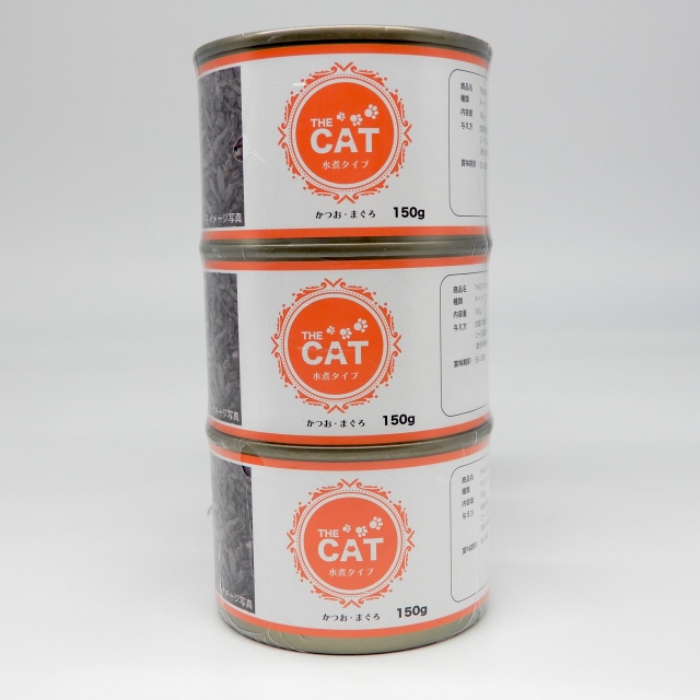 THECAT　水煮缶　かつお・まく?ろ　150g x 3缶