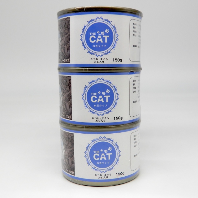 THECAT　水煮缶　かつお・まく?ろ　あし?入り　150g x 3缶