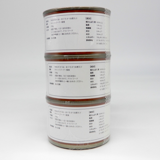 THECAT　水煮缶　かつお・まく?ろ　かつお節入り　150g x 3缶
