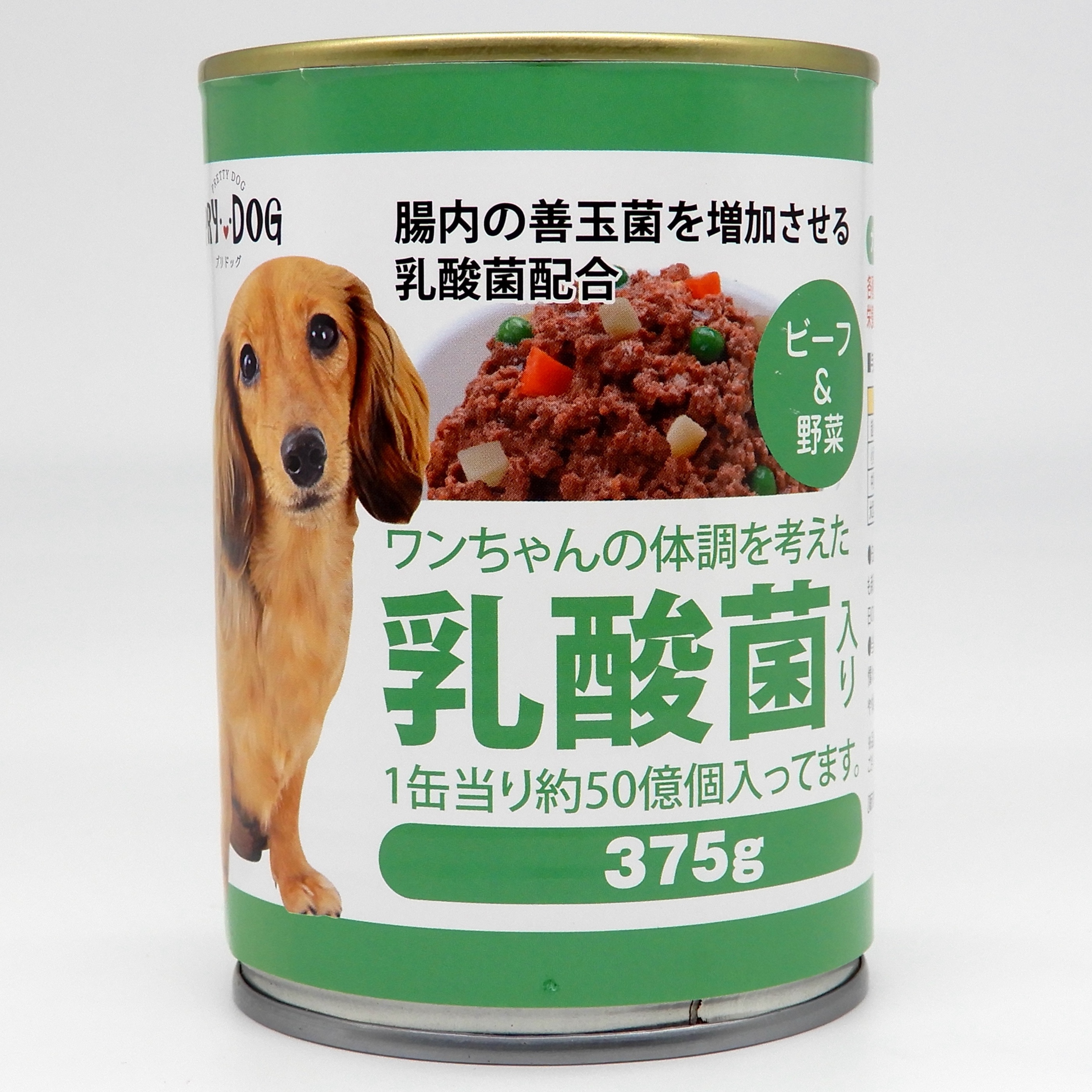 PRYDOG　缶　乳酸菌入りヒ?ーフ＆野菜　375g