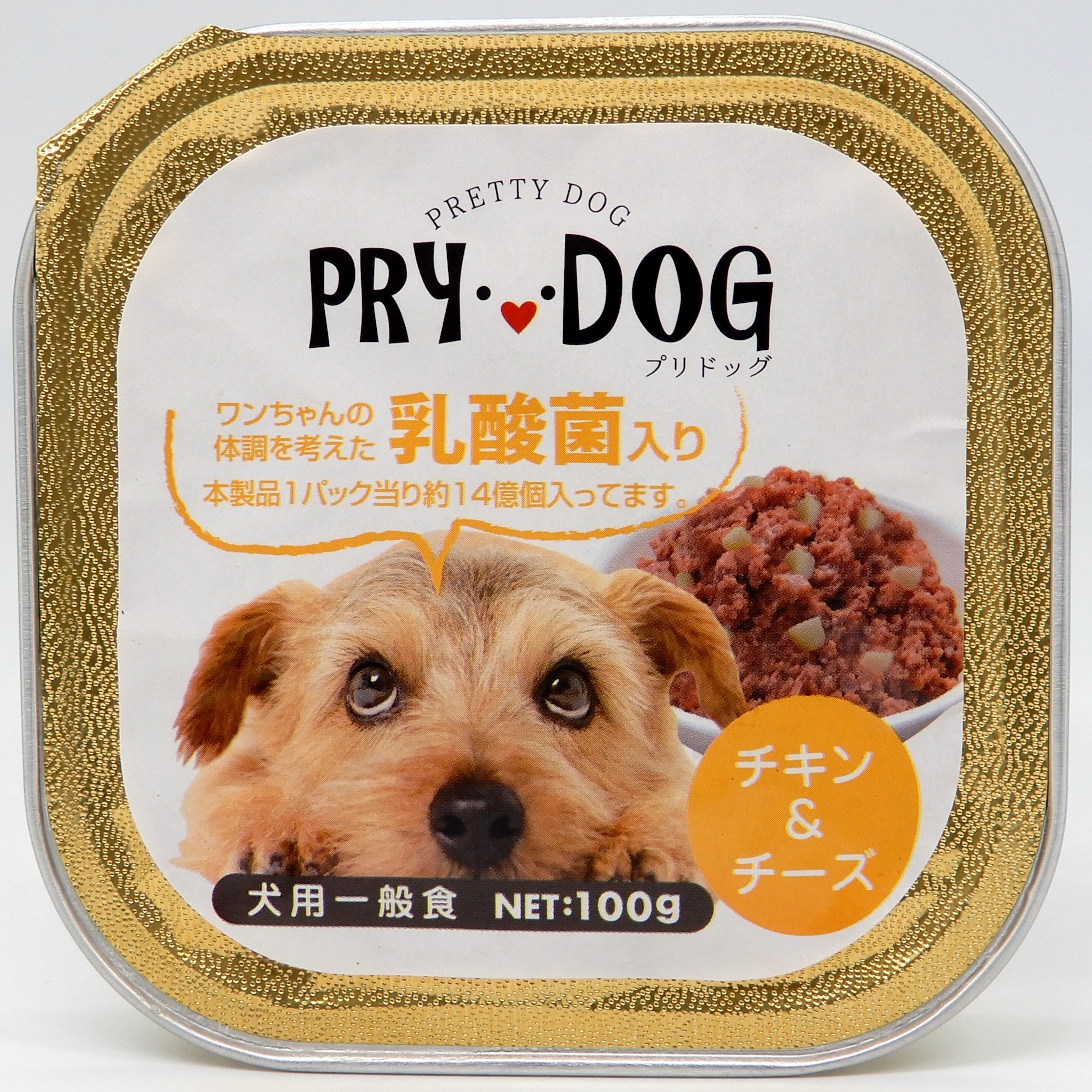 PRYDOG　トレー　乳酸菌入りチキン＆チース?　100g
