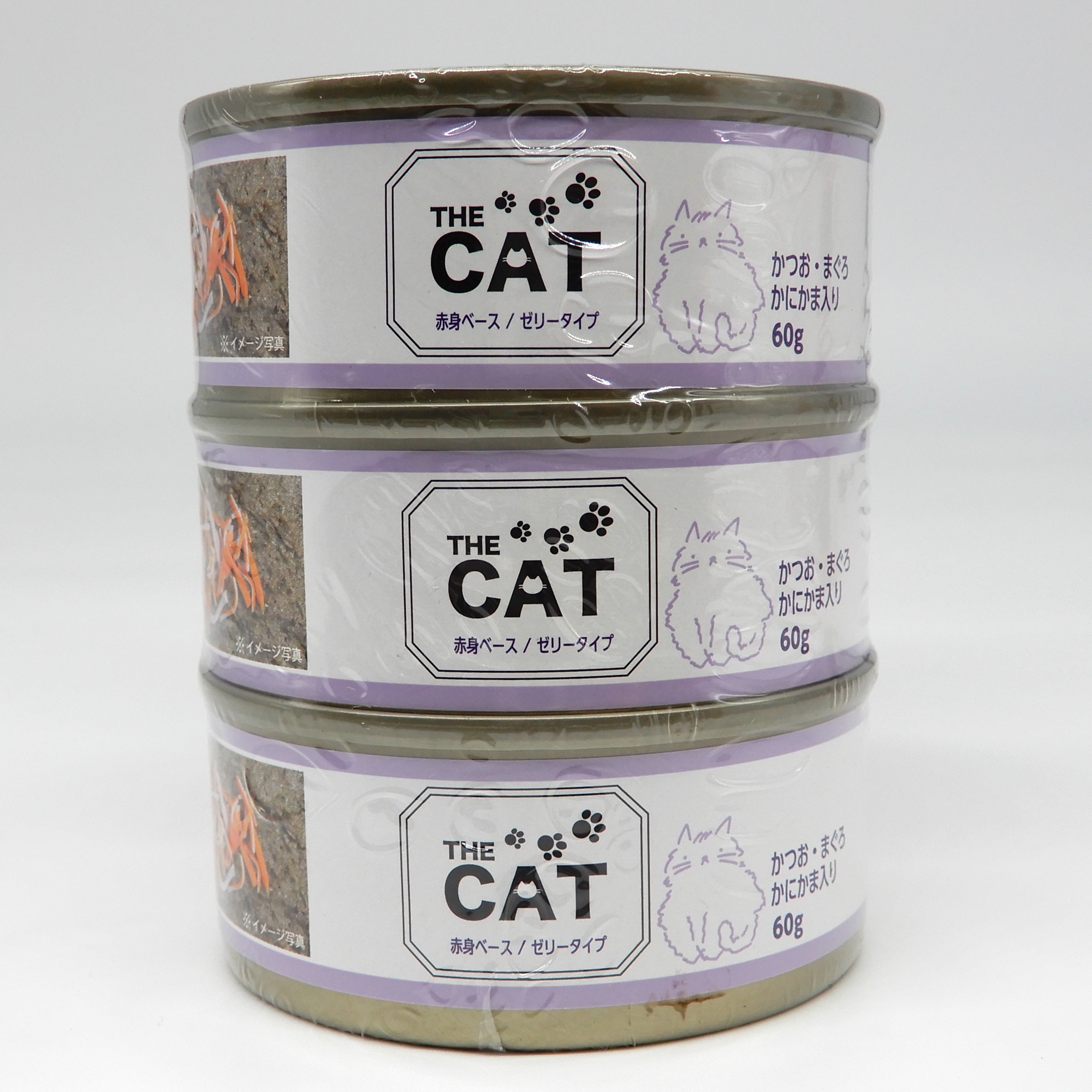 THECAT　ミニ缶　かつお・まく?ろ　かにかま入り　60g x 3缶