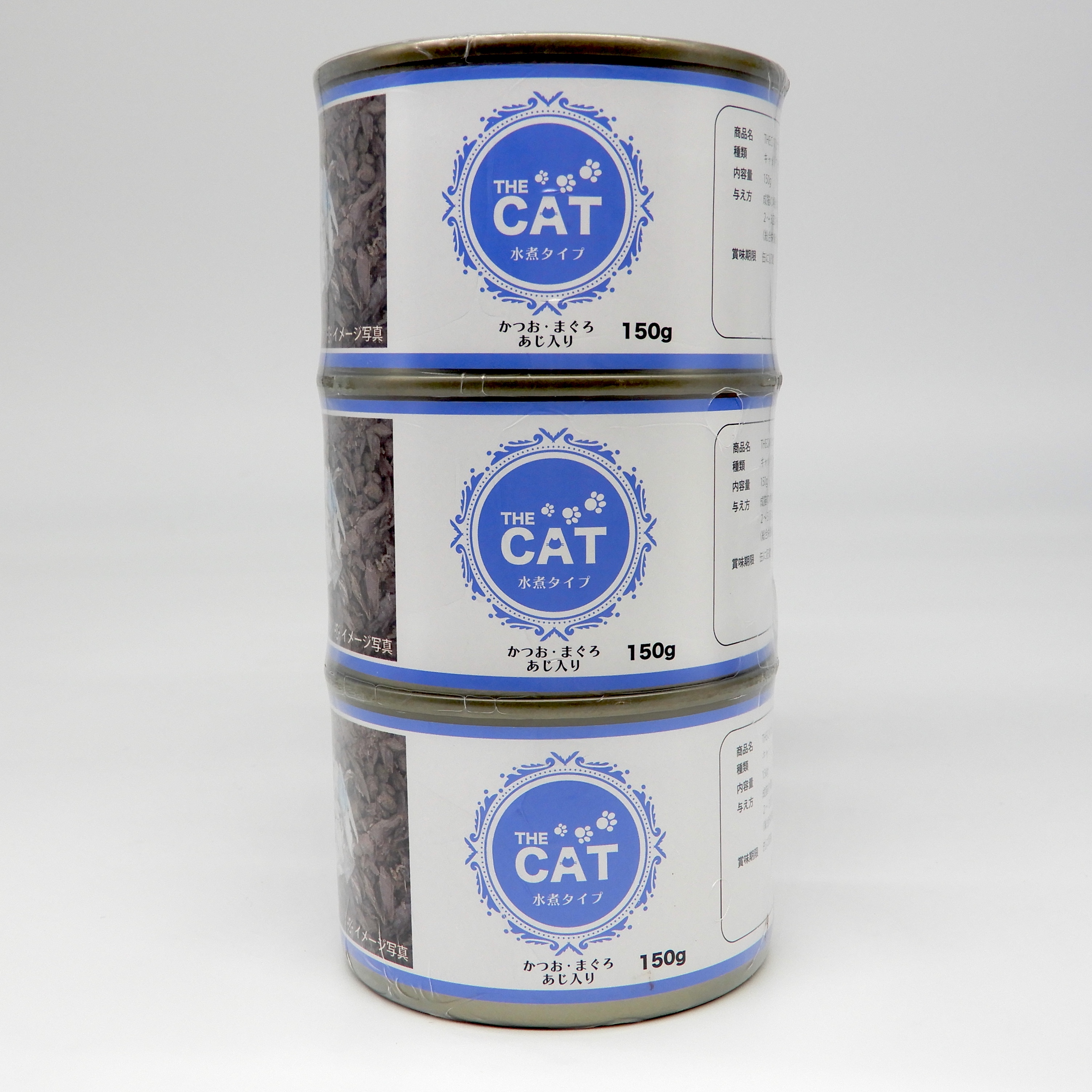 THECAT　水煮缶　かつお・まく?ろ　あし?入り　150g x 3缶