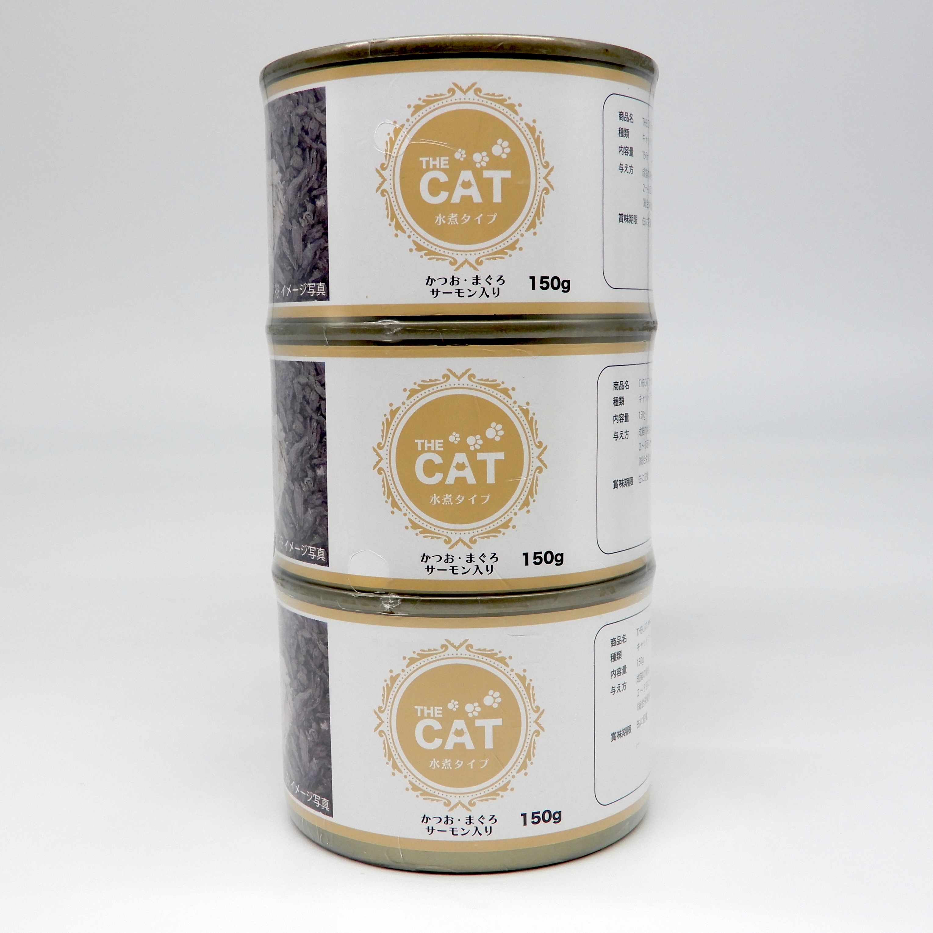 THECAT　水煮缶　かつお・まく?ろ　サーモン入り　150g x 3缶