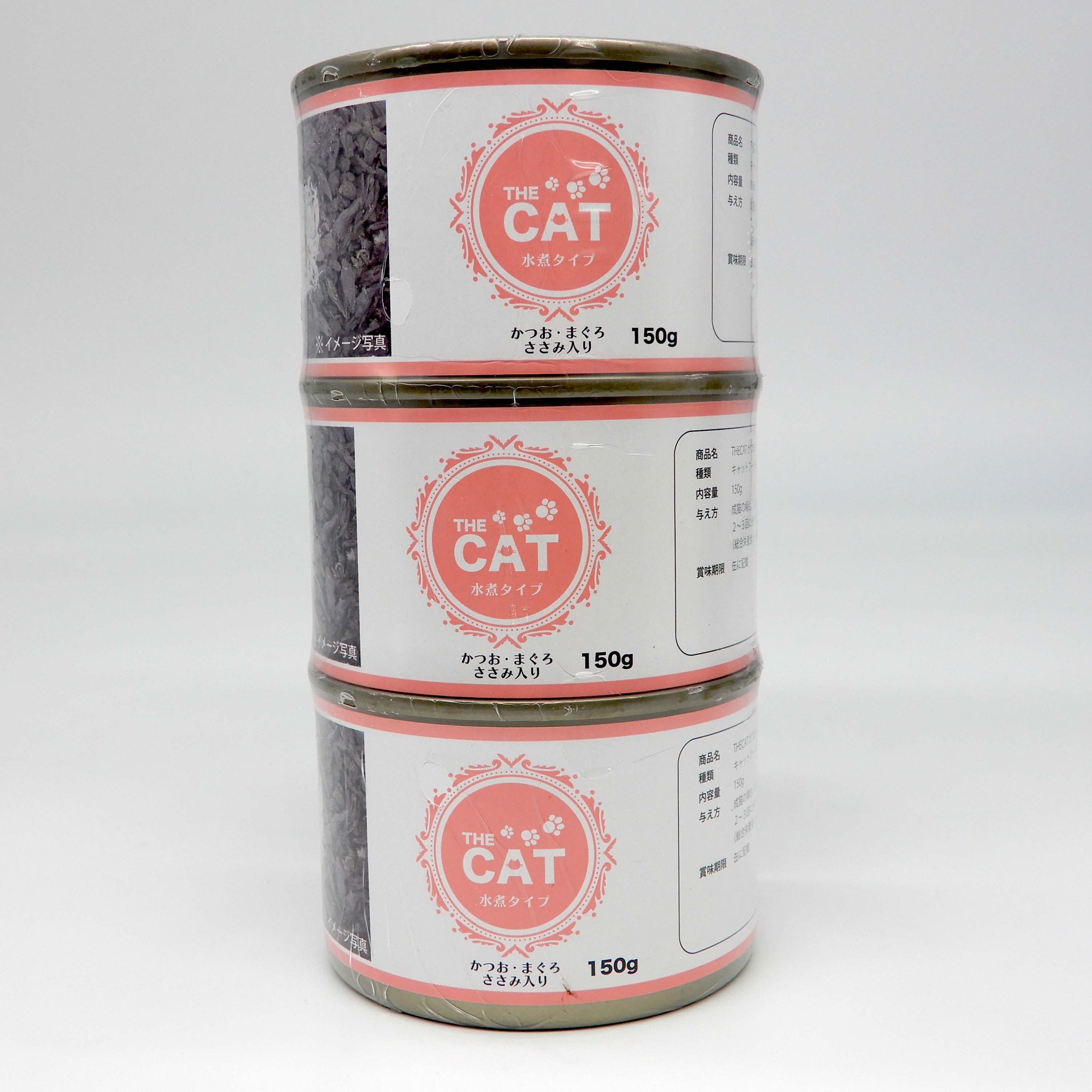 THECAT　水煮缶　かつお・まく?ろ　ささみ入り　150g x 3缶