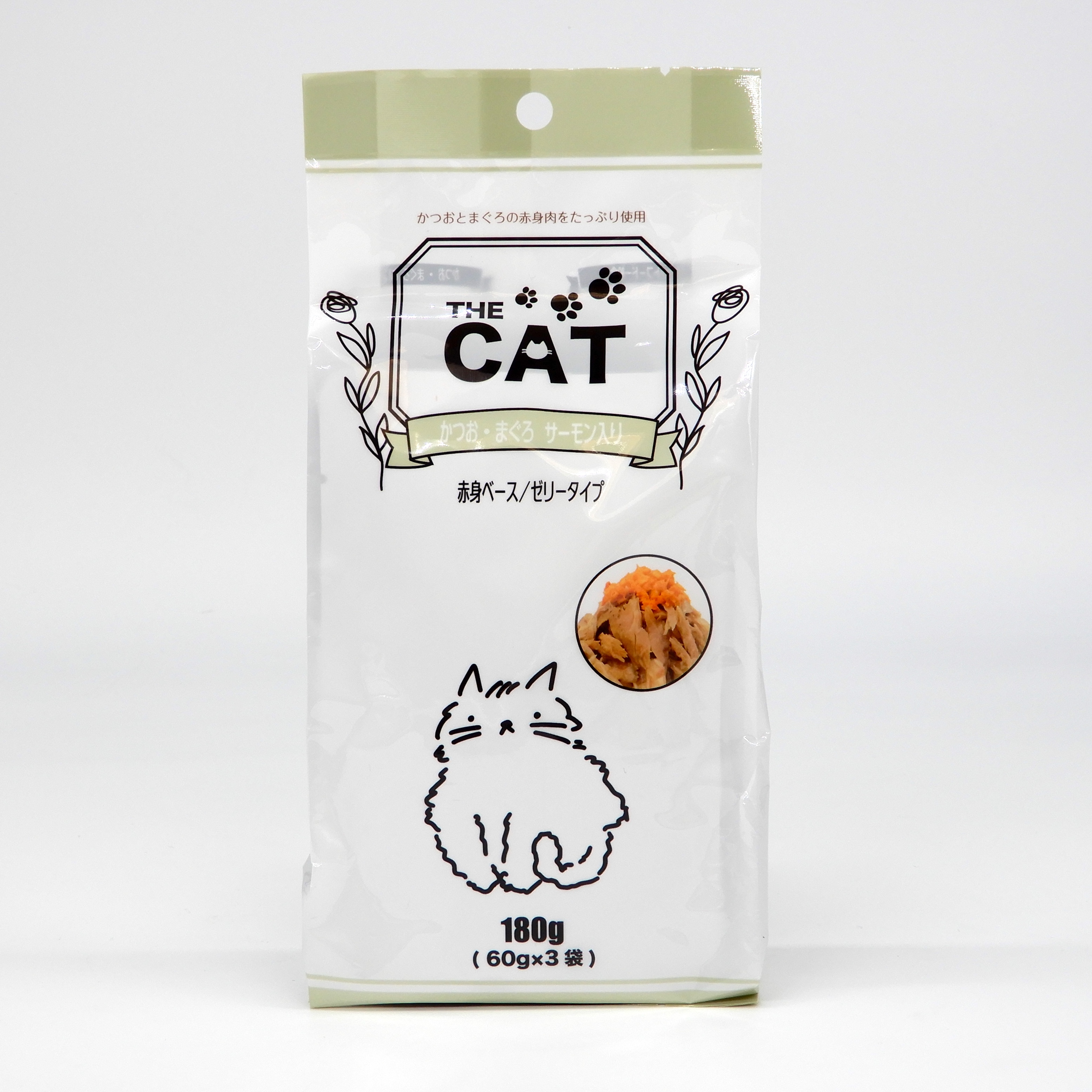 THECAT　ハ?ウチ　かつお・まぐろ　サーモン入り　60g x 3袋