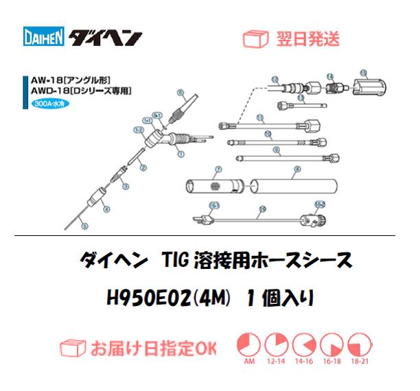 ダイヘン　TIG溶接用ホースシース（4M）　H950E02（AW-18,AWD-18用）