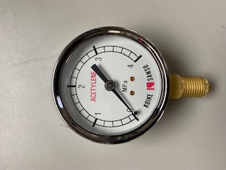 小池酸素 アセチレン調整器用圧力計 高圧側 0～4Mpa 当店は適格請求書発行事業者です