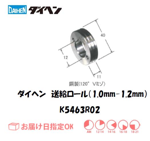 ダイヘン　アルミワイヤ用送給ロール（1.0mm-1.2mm）　K5463R02