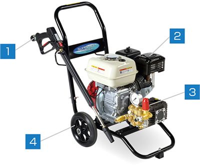 スーパー工業 エンジン式高圧洗浄機 コンパクト&カート型 SEC-1520-2N