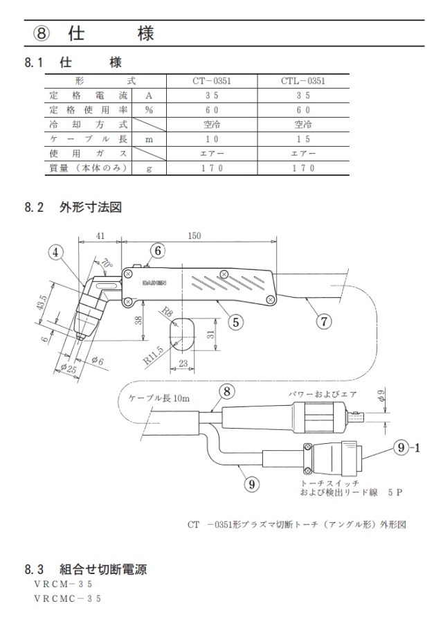 ダイヘン　エアプラズマ切断トーチ