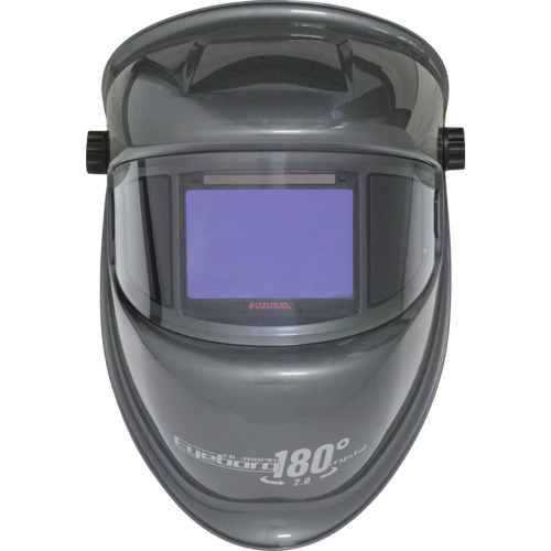 SUZUKID アイボーグ 180°クリスタル 自動遮光溶接面 EB-300PWC｜180°ワイドビュー 青 溶接保護面