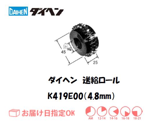 ダイヘン　フラックスワイヤ用送給ロール（4.8mm）　K419E00