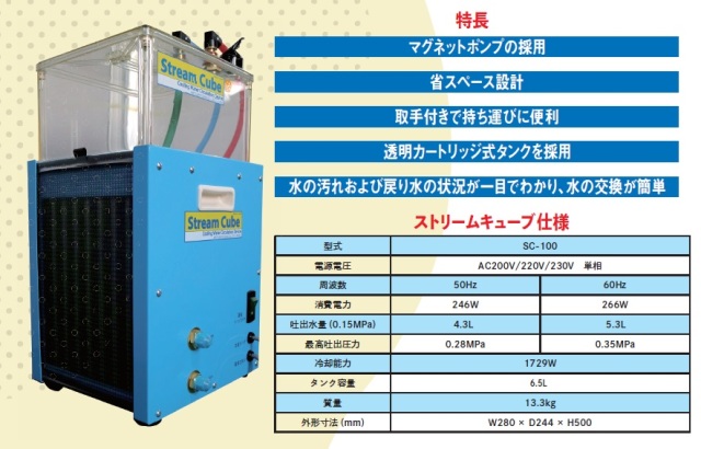 【送料無料、メーカー直送品】マツモト機械 MAC 冷却水循環装置 ストリームキューブ SC-100 メーカー1年保証付 当店は適格請求書発行事業者です