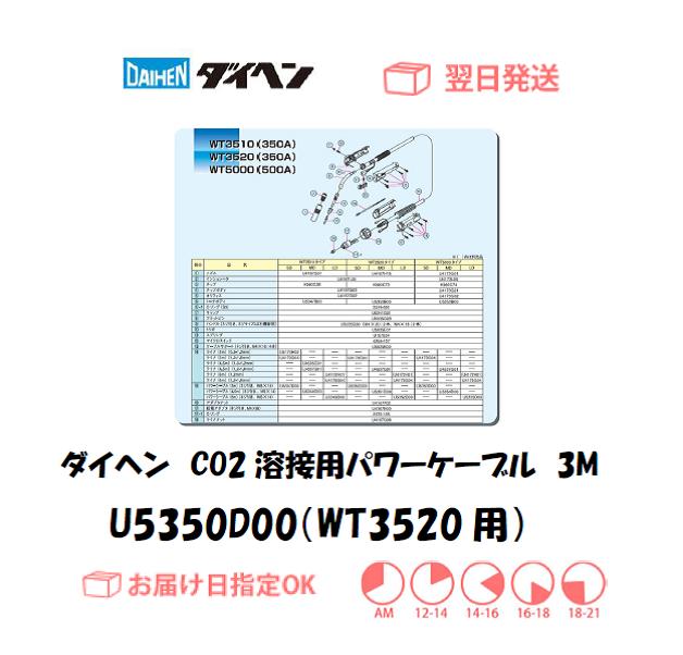 ダイヘン　CO2溶接用パワーケーブル（WT3520-SD用）　U5350D00　3M