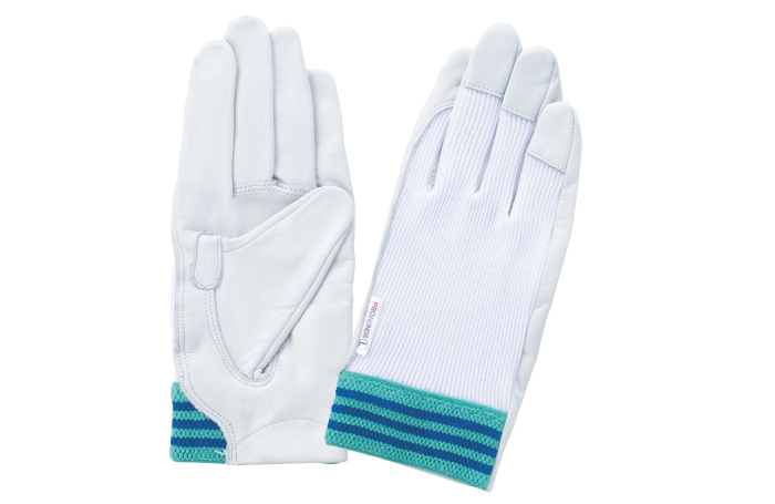 【当日出荷】富士グローブ　牛皮クレスト甲メリヤス手袋　NO.12A　1双