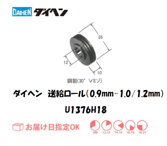 ダイヘン　送給ロール（0.9mm/1.0mm-1.2mm）　U1369H18