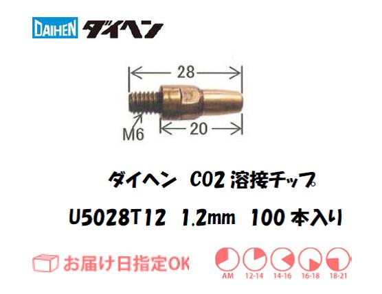 ダイヘン　CO2溶接用チップ（短チップ）U5028T12