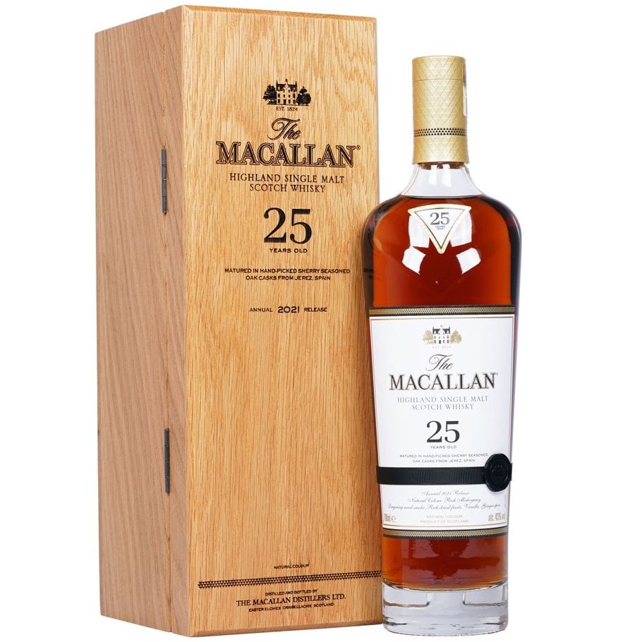 【まろやかで濃厚、ドライフルーツやウッドスモーク】マッカラン　25年　2021リリース　43％　700ml