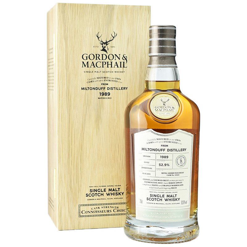 【シェリー樽★フルーツケーキ、蜜蝋ワックス、フルボディ、熟成オーク】ミルトンダフ　1989　31年　コニサーズチョイス　52.9％　700ｍｌ