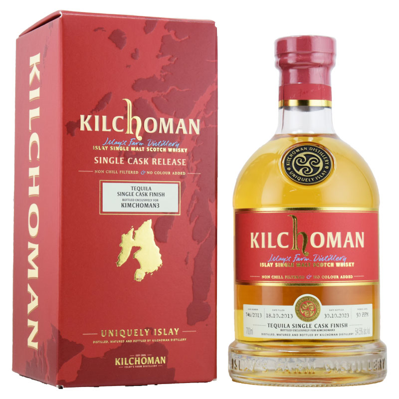【泥炭（ピート）と潮風を纏うバニラとレモン、麦芽、ハチミツミルク、バター、アガベ】キルホーマン　2013　10年　for キムホーマン　54.5％　700ml