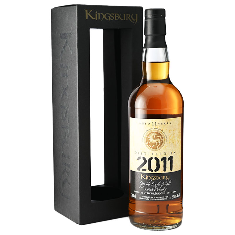 【アーモンド、アップルクランブル、ドライフルーツ、甘美、甘いフルーツや砂糖漬けのナッツ】ベンリネス　2011　11年　キングスバリー　57.6％　700ml