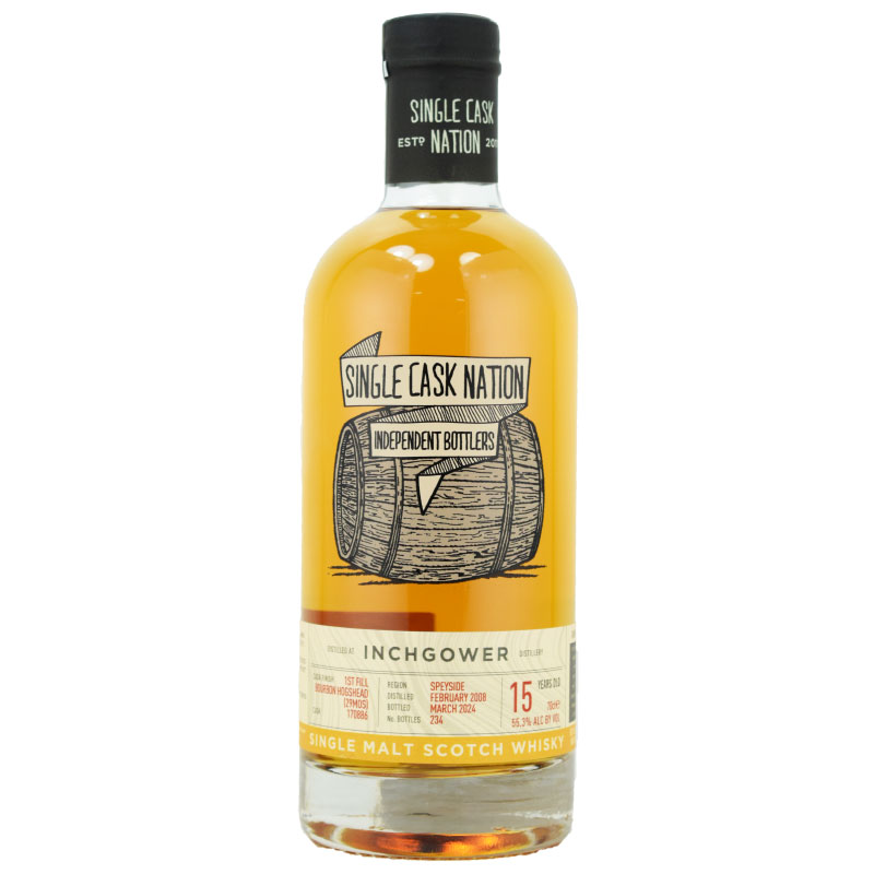 【輸入元お薦め★スーズ、バニラ、甘い薬草、バニリンな甘さ、モルティとハーブ】インチガワー　2008　15年　シングルカスクネーション　55.3％　700ml