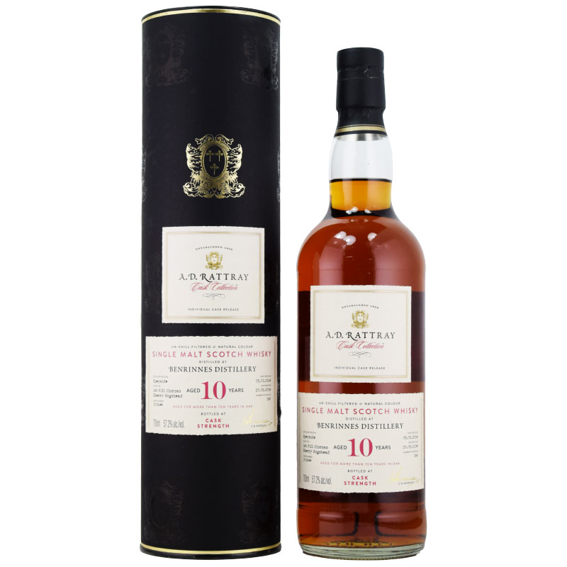 【レーズンチョコレート、カカオ豆、キャラメル、ヘーゼルナッツ】ベンリネス　2014　10年　デュワーラトレー　57.2％　700ml