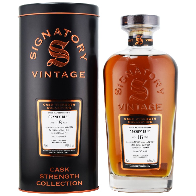 【ダークシェリーのフルーツ、塩味、キャラメルとヘザー、クレームブリュレ、甘いザクロ】ハイランドパーク　2005　18年　シグナトリー（オークニーHP表記）　55％　700ml