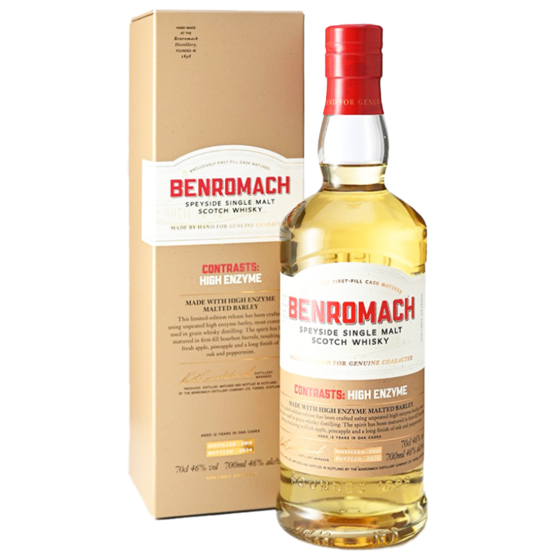 【大麦麦芽、青りんご、ジャスミン、甘くクリーミー、チャーしたオークやペパーミント】ベンロマック　2012　ハイエンザイム　46％　700ml
