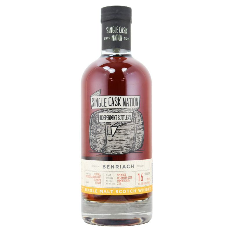 【シェリー、フルーツ、ジューシーなチェリー、焼きたてのバナナケーキ、レーズンクッキー】ベンリアック　2008　16年　シングルカスクネーション　57.5％　700ml