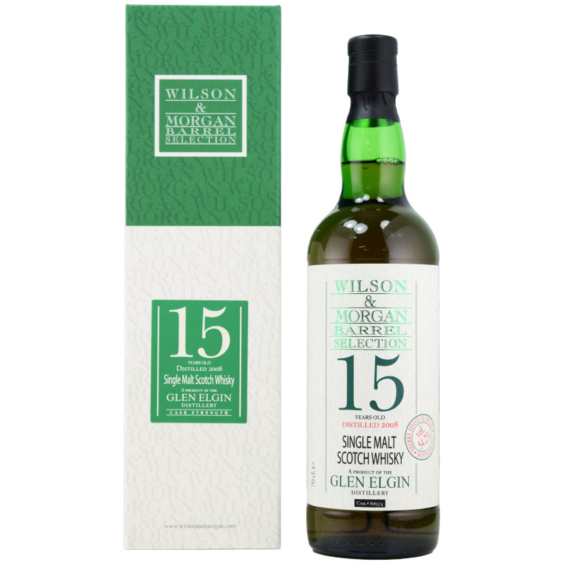 【しっかりとしたシェリー樽、ドライフルーツ、ナッツ、オレンジピール、栗】グレンエルギン　2008　15年　ウィルソン＆モーガン　54.2％　700ml