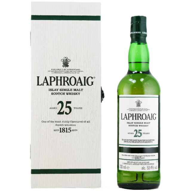 【2023を最後にリリースが途絶えたラフロイグ25年★トフィー、スモーキー、タンジェリン、塩味、レモンケーキ】ラフロイグ　25年　カスクストレングス　2022リリース　53.4％　700ml