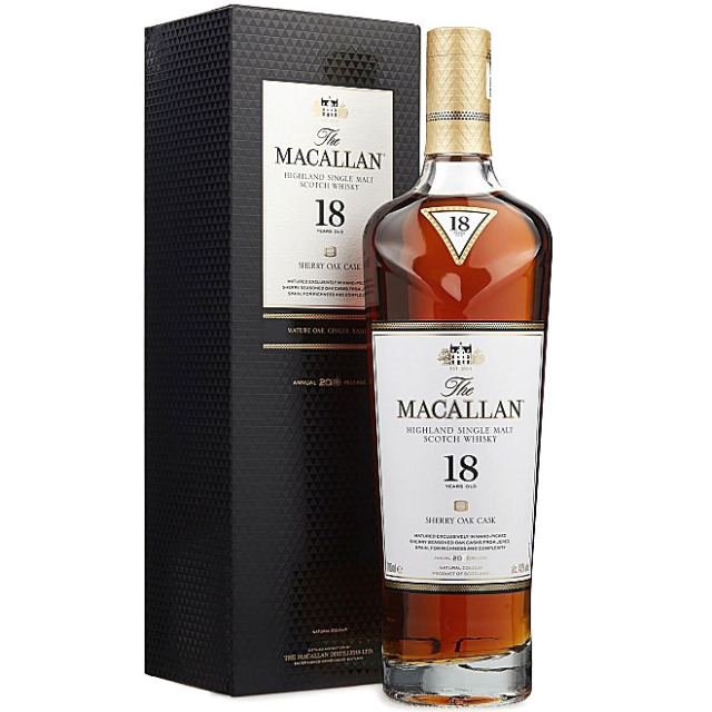 【厳選されたスパニッシュオーク樽で熟成】マッカラン　18年　43％　700ml