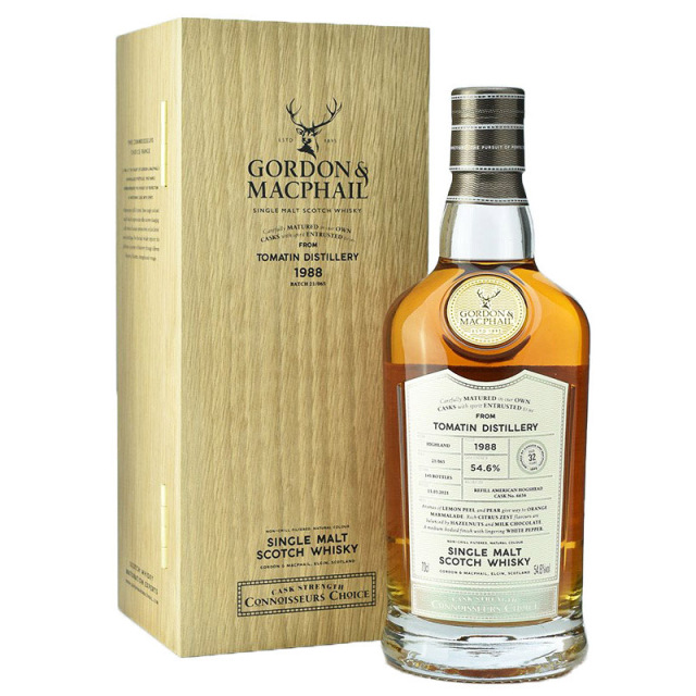 【火を通した洋ナシ、柔らかいバナナ、香ばしいヘーゼルナッツ、熟成オーク】トマーティン　1988　32年　コニサーズチョイス　54.6％　700ｍｌ